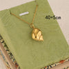 Wholesale Women's Minimalist Geometric 18K Gold Electroplated Stainless Steel Conch Pendant Necklace With Cross Chain