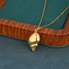 Wholesale Women's Minimalist Geometric 18K Gold Electroplated Stainless Steel Conch Pendant Necklace With Cross Chain