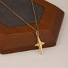 Wholesale Women's Minimalist Geometric 18K Gold Electroplated Stainless Steel Cross Pendant Necklace