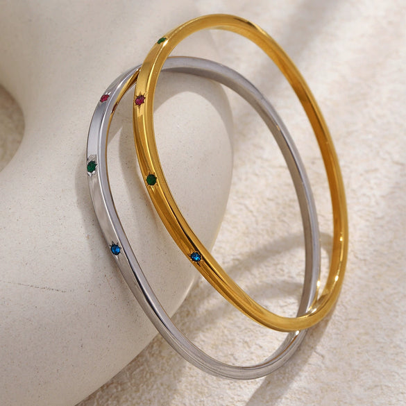 Wholesale Women's Minimalist Geometric 18K Goldplated Stainless Steel Bracelet