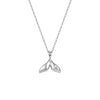Wholesale Women's Minimalist Geometric Mermaid Tail Pendant 925 Silver Electroplated Cross Chain Necklace