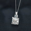 Wholesale Women's Minimalist Geometric Moissanite S925 Silver Square Pendant Cross Chain Necklace