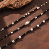 Wholesale Women's Minimalist Geometric Natural Stone Pearl Turquoise Layered S925 Silver Electroplated Necklace Cross Chain