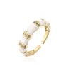 Wholesale Women's Minimalist Geometric Open Ring Copper 18K Gold Plated With Microinlay Zircon