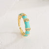 Wholesale Women's Minimalist Geometric Open Ring Copper 18K Gold Plated With Microinlay Zircon