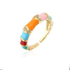 Wholesale Women's Minimalist Geometric Open Ring Copper 18K Gold Plated With Microinlay Zircon