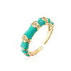 Wholesale Women's Minimalist Geometric Open Ring Copper 18K Gold Plated With Microinlay Zircon