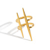 Wholesale Women's Minimalist Geometric Open Ring Stainless Steel Vacuum Real Gold Plated Jewelry