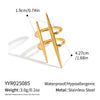 Wholesale Women's Minimalist Geometric Open Ring Stainless Steel Vacuum Real Gold Plated Jewelry