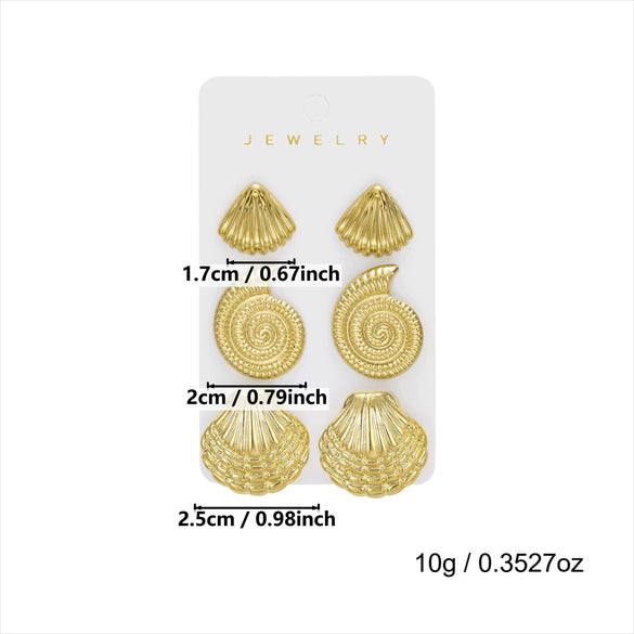 Wholesale Women's Minimalist Geometric Plastic Electroplated Starfish Shell Earring Set