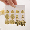 Wholesale Women's Minimalist Geometric Plastic Electroplated Starfish Shell Earring Set