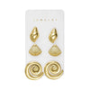 Wholesale Women's Minimalist Geometric Plastic Electroplated Starfish Shell Earring Set