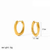 Wholesale Women's Minimalist Geometric Pleated 18K Gold Vacuum Electroplated Stainless Steel Hoop Earrings