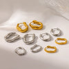 Wholesale Women's Minimalist Geometric Pleated 18K Gold Vacuum Electroplated Stainless Steel Hoop Earrings