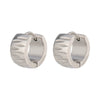 Wholesale Women's Minimalist Geometric Round Stainless Steel Earrings With Textured Finish Handpolished And Vacuum Real Gold Plated In Pvd Furnace