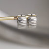 Wholesale Women's Minimalist Geometric Round Stainless Steel Earrings With Textured Finish Handpolished And Vacuum Real Gold Plated In Pvd Furnace