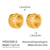 Wholesale Women's Minimalist Geometric Round Stainless Steel Earrings With Textured Finish Handpolished And Vacuum Real Gold Plated In Pvd Furnace