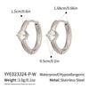 Wholesale Women's Minimalist Geometric Round Zircon Earrings Stainless Steel 18K Gold Plated By Vacuum Real Gold Plating In Pvd Furnace