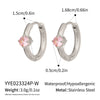 Wholesale Women's Minimalist Geometric Round Zircon Earrings Stainless Steel 18K Gold Plated By Vacuum Real Gold Plating In Pvd Furnace