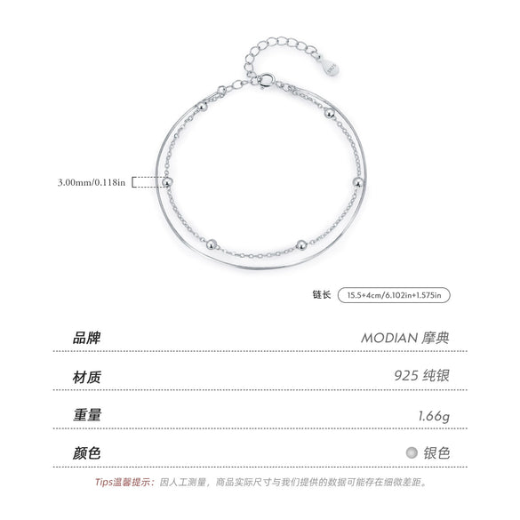 Wholesale Women's Minimalist Geometric S925 Silver Bracelet With Diamond Design