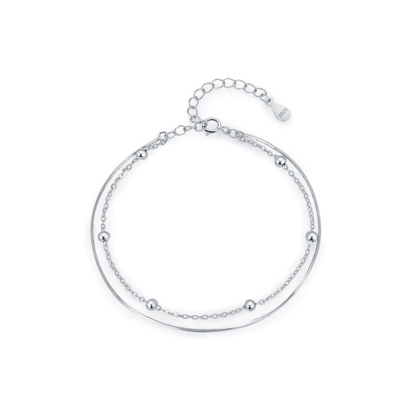 Wholesale Women's Minimalist Geometric S925 Silver Bracelet With Diamond Design