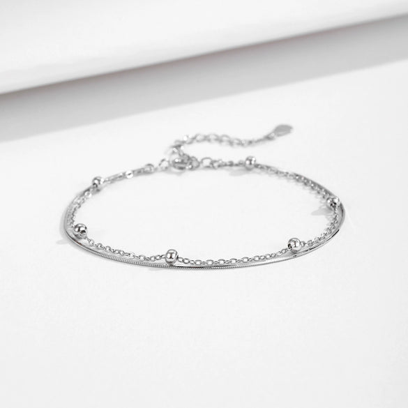 Wholesale Women's Minimalist Geometric S925 Silver Bracelet With Diamond Design