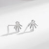 Wholesale Women's Minimalist Geometric S925 Sterling Silver Electroplated Ear Studs With Zircon And Antiallergy Feature