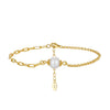Wholesale Women's Minimalist Geometric S925 Sterling Silver Gold Plated Freshwater Pearl Bracelet