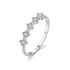 Wholesale Women's Minimalist Geometric S925 Sterling Silver Microinlaid Zircon Ring Jewelry