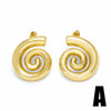 Wholesale Women's Minimalist Geometric Shell Conch Exaggerated Earrings Copper Gold Plated