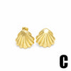 Wholesale Women's Minimalist Geometric Shell Conch Exaggerated Earrings Copper Gold Plated