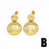 Wholesale Women's Minimalist Geometric Shell Conch Exaggerated Earrings Copper Gold Plated