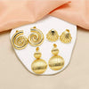 Wholesale Women's Minimalist Geometric Shell Conch Exaggerated Earrings Copper Gold Plated