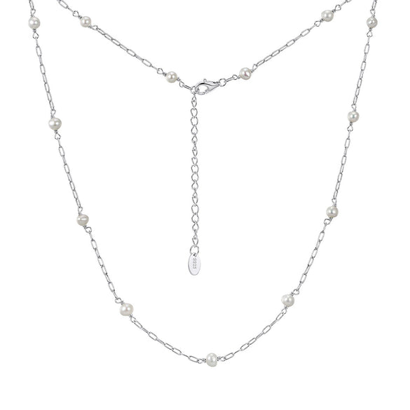 Wholesale Women's Minimalist Geometric 925 Silver Cross Chain Necklace With Electroplating