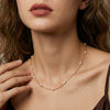 Wholesale Women's Minimalist Geometric 925 Silver Cross Chain Necklace With Electroplating