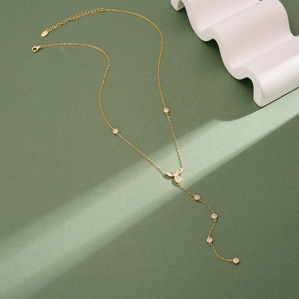 Wholesale Women's Minimalist Geometric 925 Silver Electroplated Cross Chain Long Necklace