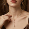 Wholesale Women's Minimalist Geometric 925 Silver Electroplated Cross Chain Multilayered Necklace