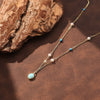 Wholesale Women's Minimalist Geometric 925 Silver Electroplated Cross Chain Necklace With Turquoise Pendant