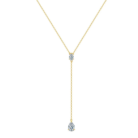 Wholesale Women's Minimalist Geometric 925 Silver Electroplated Cross Chain Zircon Pendant Necklace