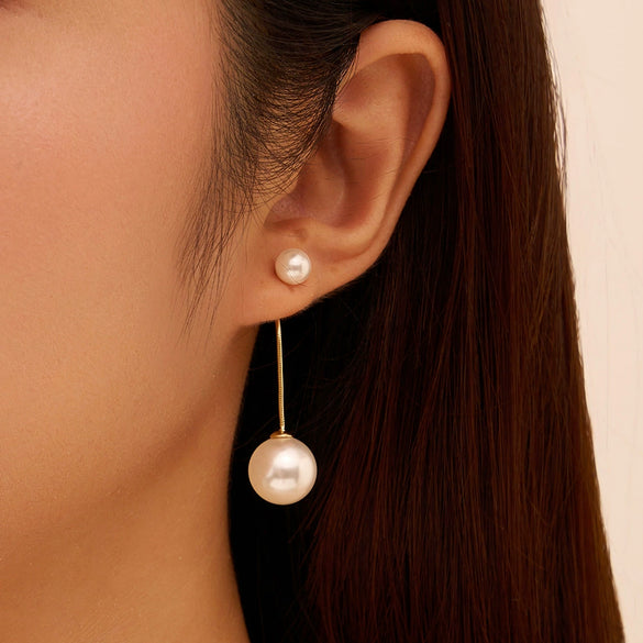 Wholesale Women's Minimalist Geometric 925 Silver Electroplated Stud And Pendant Earrings