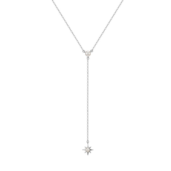 Wholesale Women's Minimalist Geometric Silver Electroplated Tassel Star Clavicle Pendant Yshaped Choker Necklace