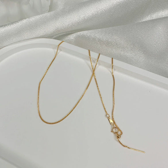 Wholesale Women's Minimalist Geometric 925 Silver Snake Bone Chain Gold Plated