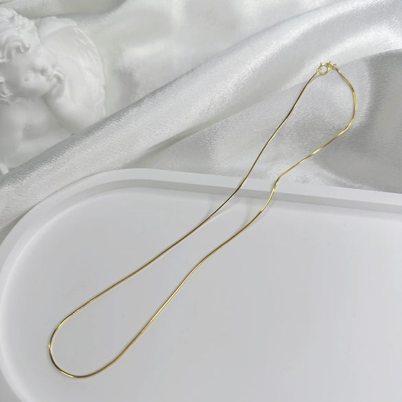 Wholesale Women's Minimalist Geometric 925 Silver Snake Bone Chain Gold Plated