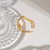 Wholesale Women's Minimalist Geometric Spiral Open Ring Stainless Steel Jewelry With Electroplating In 18K Gold