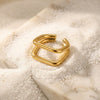 Wholesale Women's Minimalist Geometric Square Open Titanium Steel Electroplated Ring Fashion Accessory