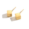 Wholesale Women's Minimalist Geometric Square Stud Earrings Stainless Steel 14K Gold Plated And Polished