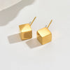 Wholesale Women's Minimalist Geometric Square Stud Earrings Stainless Steel 14K Gold Plated And Polished