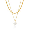 Wholesale Women's Minimalist Geometric Stainless Steel And Titanium Steel Necklace With Natural Pearl And Pvd Furnace Vacuum Real Gold Plating