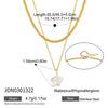 Wholesale Women's Minimalist Geometric Stainless Steel And Titanium Steel Necklace With Natural Pearl And Pvd Furnace Vacuum Real Gold Plating