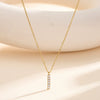 Wholesale Women's Minimalist Geometric Stainless Steel Diamondstudded 18K Gold Plated Cnc Pendant Necklace With Calendering Chain